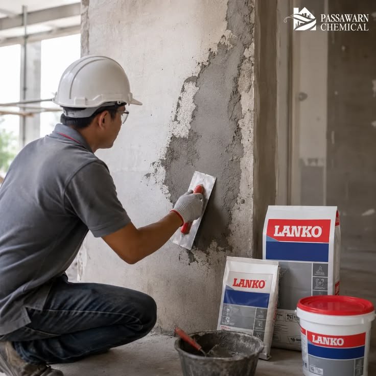 Applying waterproof coating to exterior wall